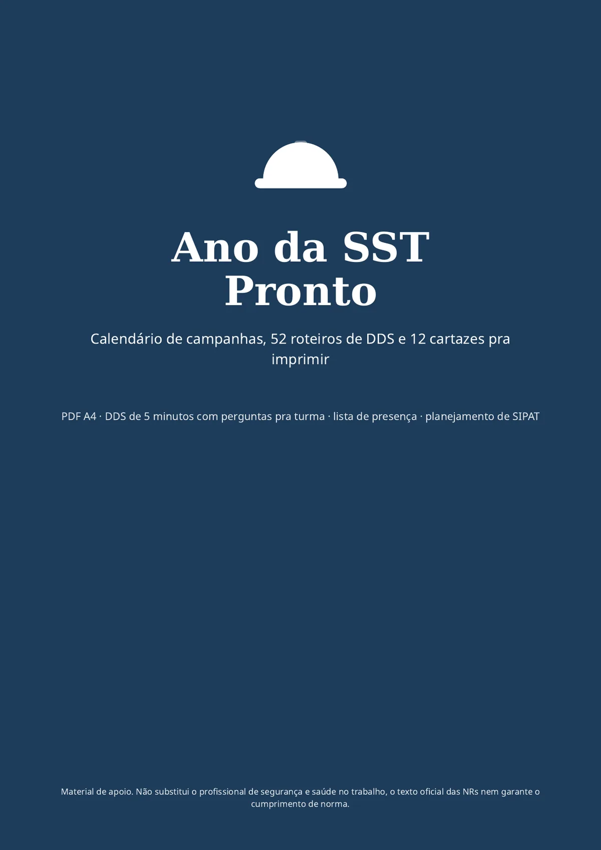 Página real do PDF Ano da SST Pronto: capa